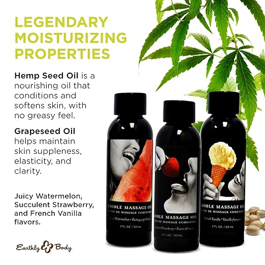 Earthly Body Hemp Seed Edible Massage Oil Gift
